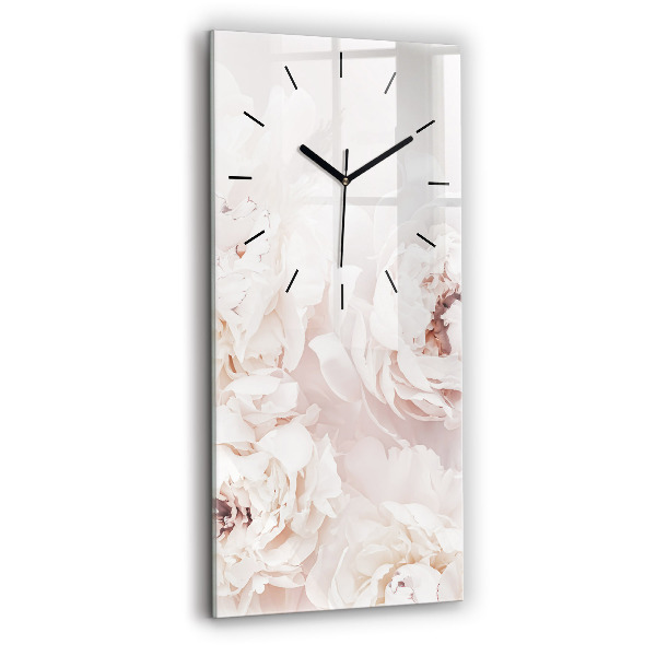 Vertical wall clock Peony flowers