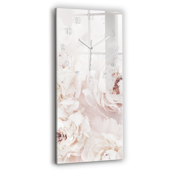 Vertical wall clock Peony flowers