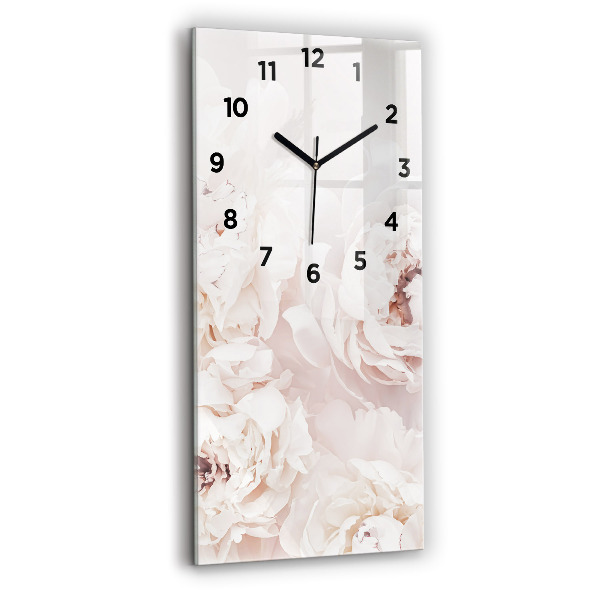 Vertical wall clock Peony flowers