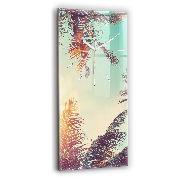 Vertical wall clock Tropical palm trees