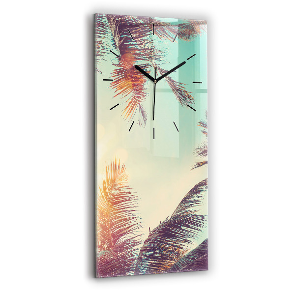 Vertical wall clock Tropical palm trees