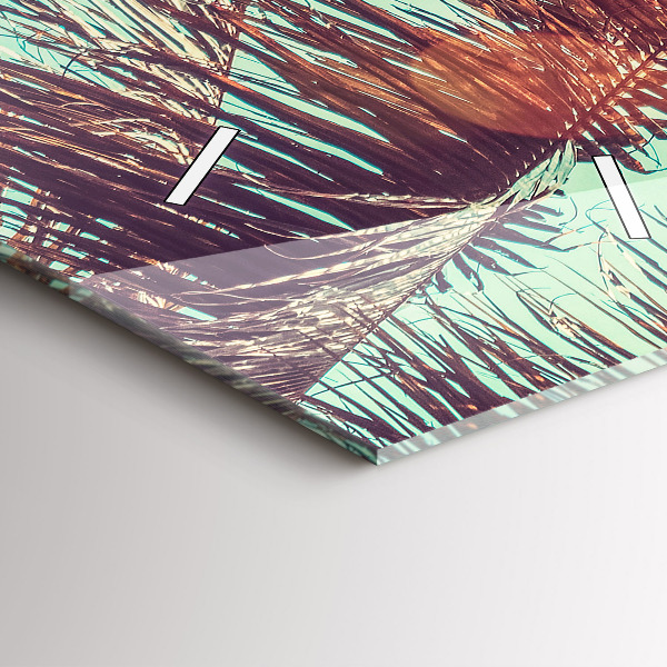 Vertical wall clock Tropical palm trees