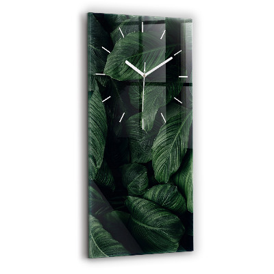 Vertical wall clock Tropical Monstera