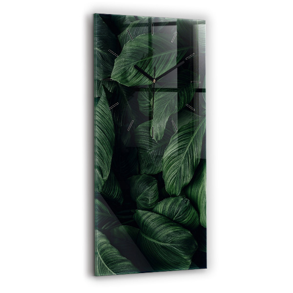 Vertical wall clock Tropical Monstera