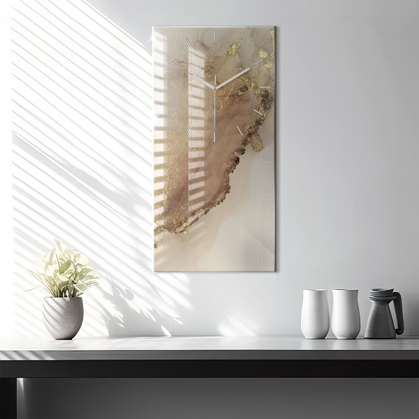 Vertical wall clock Beige modern art