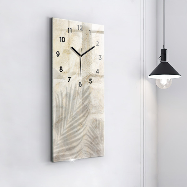 Vertical wall clock Palm tree shadow sand
