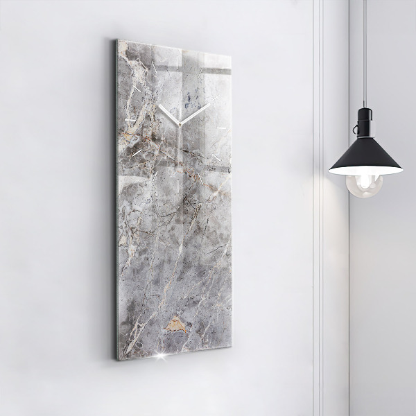 Vertical wall clock Gray granite marble