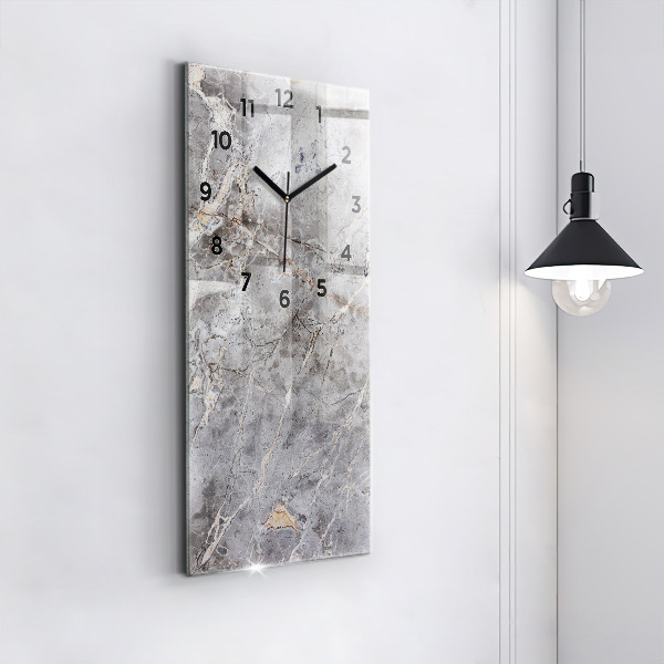 Vertical wall clock Gray granite marble