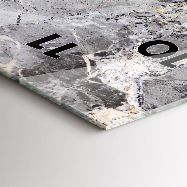 Vertical wall clock Gray granite marble