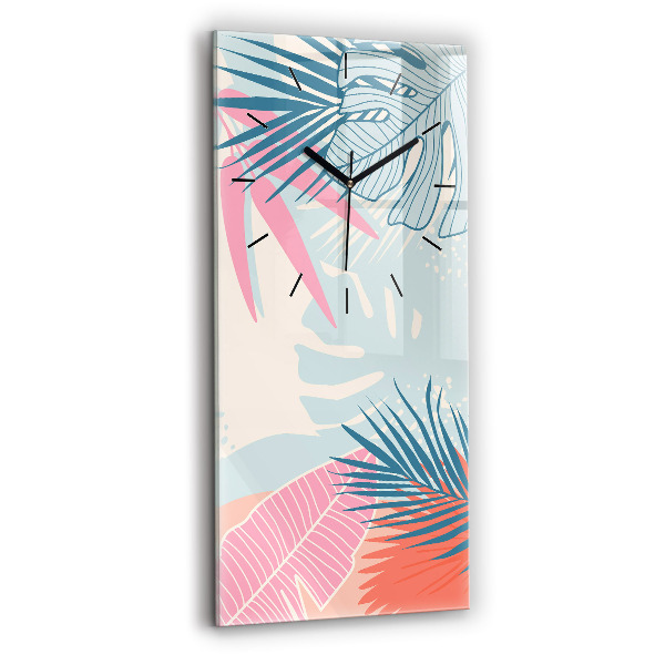 Vertical wall clock Pastel Leaves – Tropics