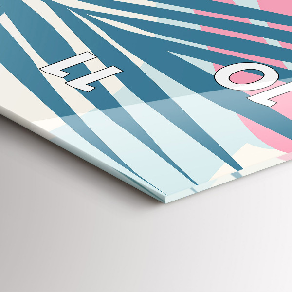 Vertical wall clock Pastel Leaves – Tropics