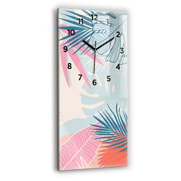 Vertical wall clock Pastel Leaves – Tropics