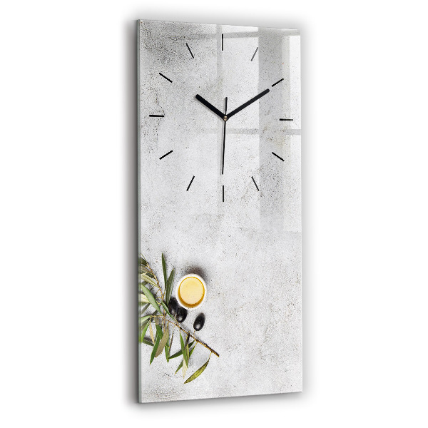 Vertical wall clock Minimalist olives