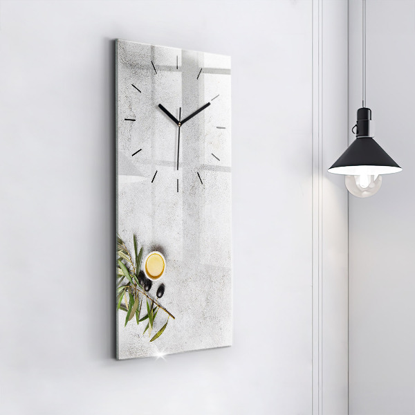 Vertical wall clock Minimalist olives