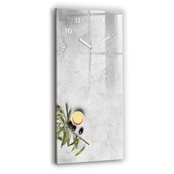 Vertical wall clock Minimalist olives