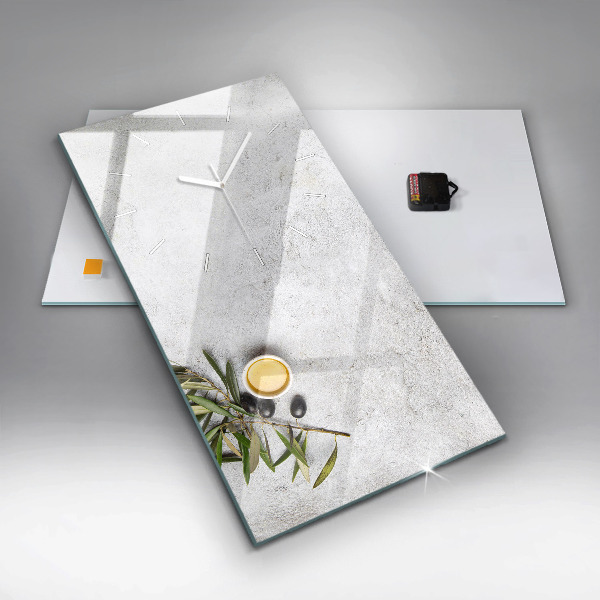 Vertical wall clock Minimalist olives