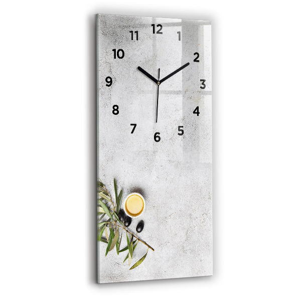 Vertical wall clock Minimalist olives