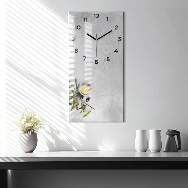 Vertical wall clock Minimalist olives