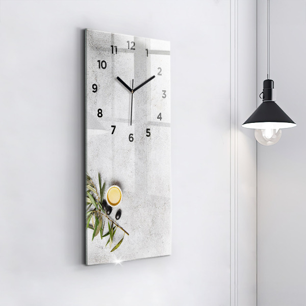 Vertical wall clock Minimalist olives