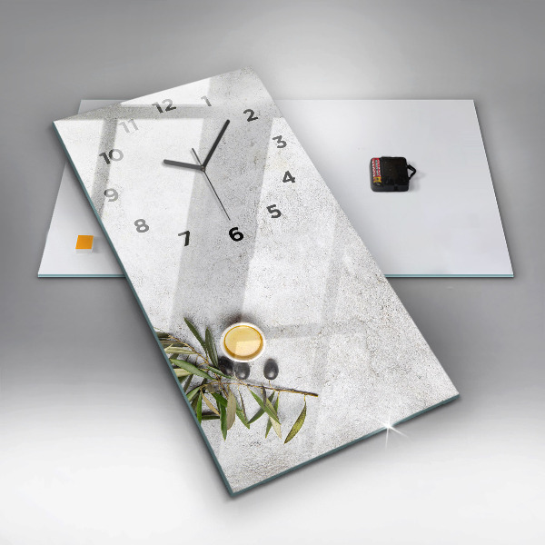 Vertical wall clock Minimalist olives