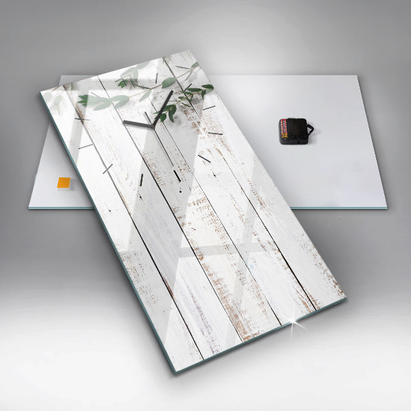 Vertical wall clock Light wooden boards