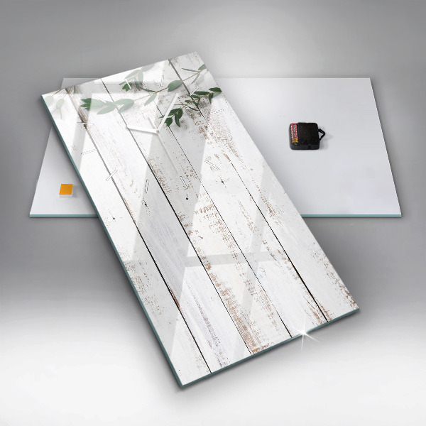 Vertical wall clock Light wooden boards