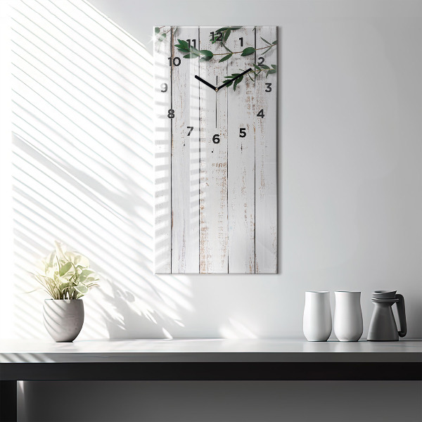 Vertical wall clock Light wooden boards