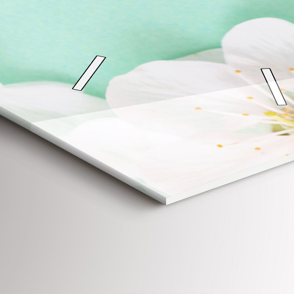 Vertical wall clock Blooming apple blossoms