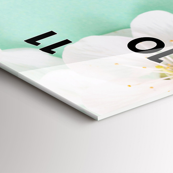 Vertical wall clock Blooming apple blossoms