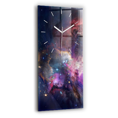 Vertical wall clock Galaxy and stars