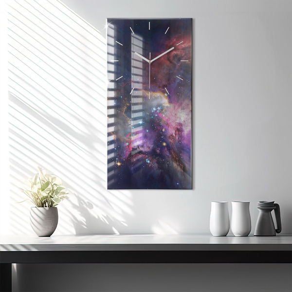 Vertical wall clock Galaxy and stars