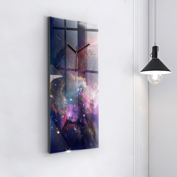 Vertical wall clock Galaxy and stars