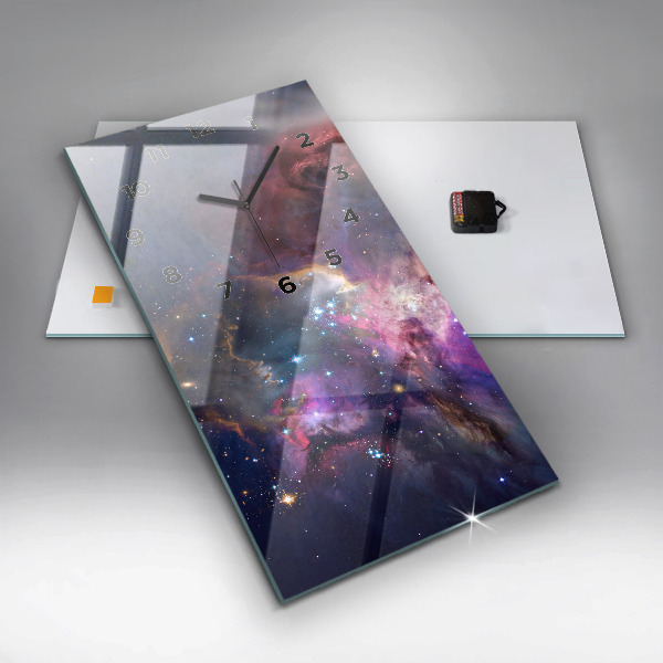 Vertical wall clock Galaxy and stars