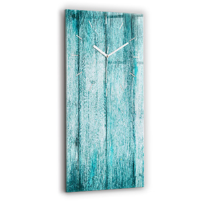 Vertical wall clock Blue old wood