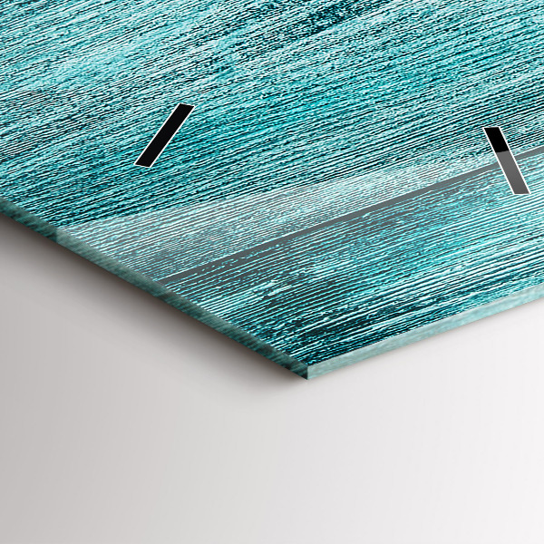 Vertical wall clock Blue old wood