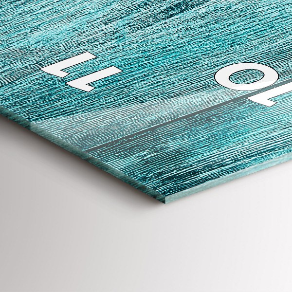 Vertical wall clock Blue old wood