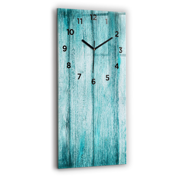 Vertical wall clock Blue old wood
