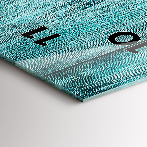 Vertical wall clock Blue old wood