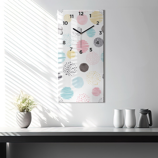Vertical wall clock Geometric pattern