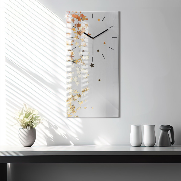 Vertical wall clock Stars on a light background