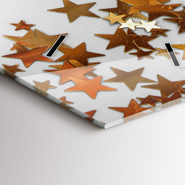 Vertical wall clock Stars on a light background