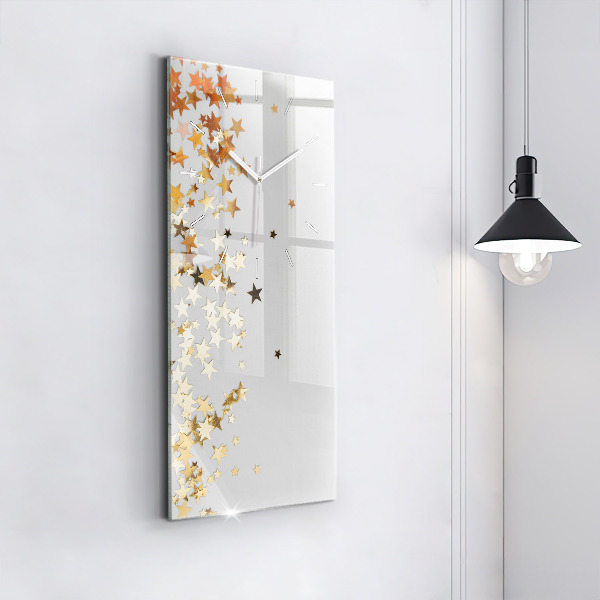 Vertical wall clock Stars on a light background