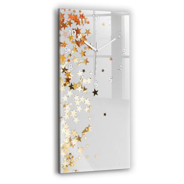 Vertical wall clock Stars on a light background