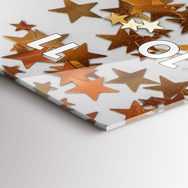 Vertical wall clock Stars on a light background