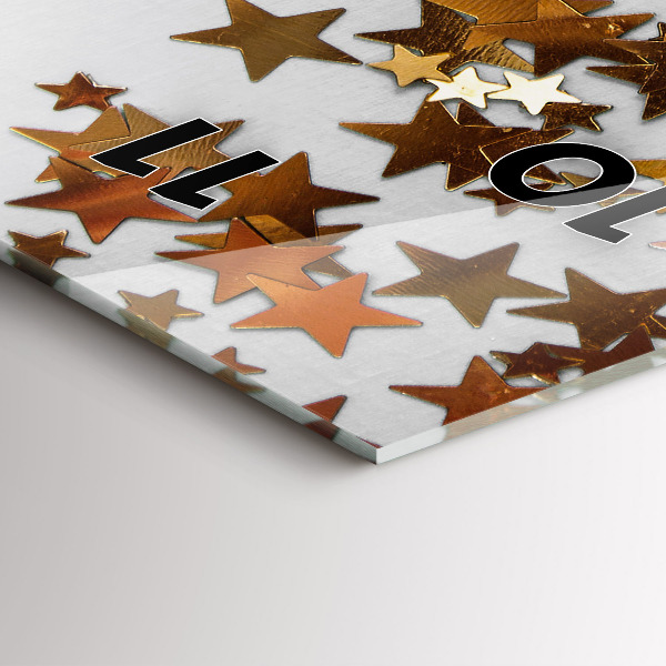 Vertical wall clock Stars on a light background