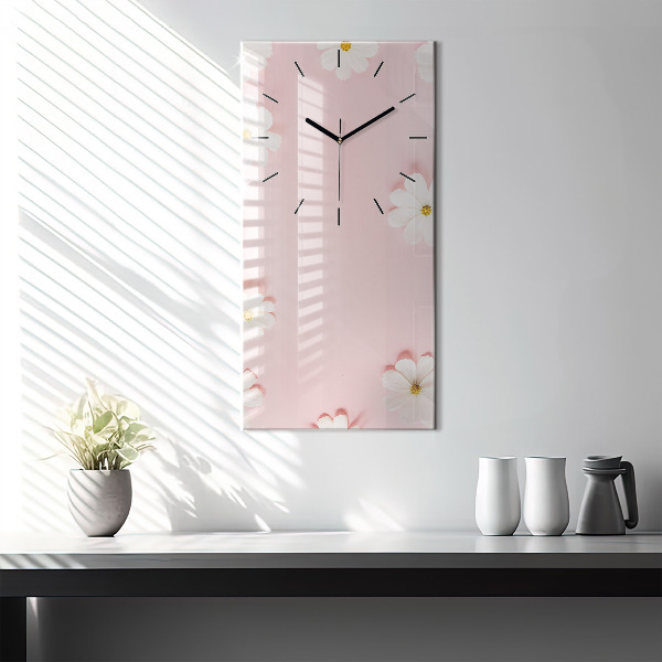 Vertical wall clock Daisy flowers