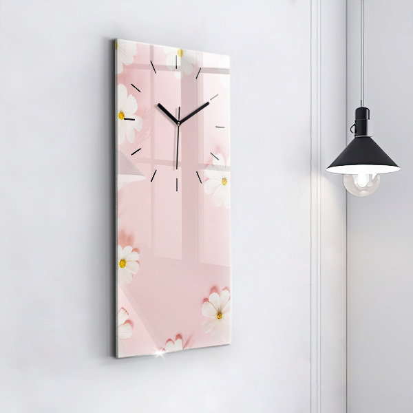 Vertical wall clock Daisy flowers