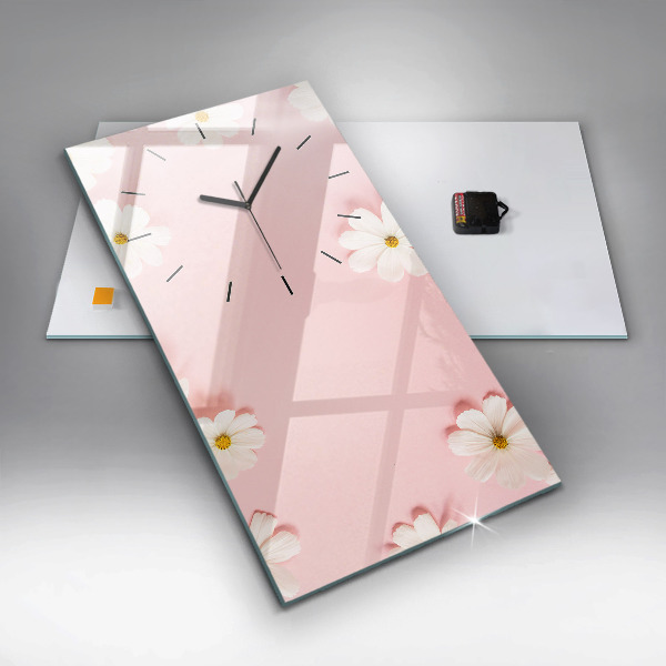 Vertical wall clock Daisy flowers