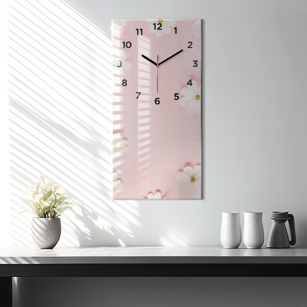 Vertical wall clock Daisy flowers