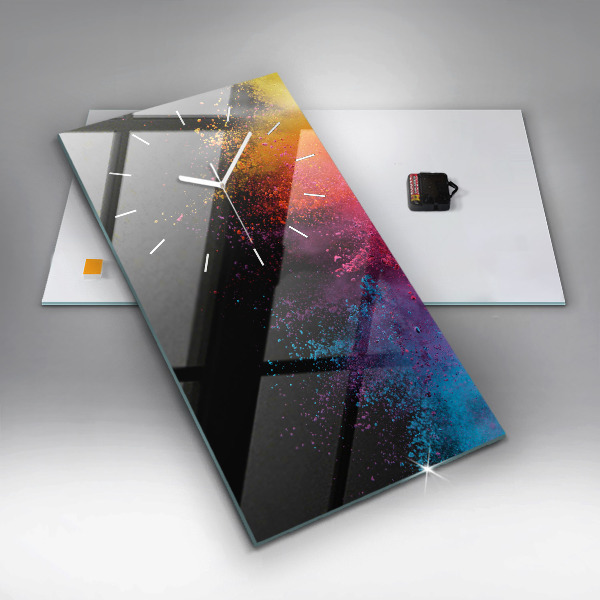 Vertical wall clock Explosion of colors